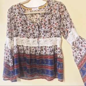 Boho Taylor & Sage top